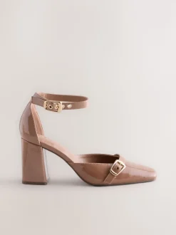 Bruin - Forever Comfort® Buckle Closed Toe Block Heels