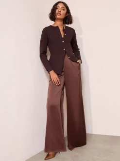 Bruin - Friends Like These Super Wide Leg Satin Trousers