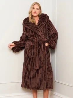 Bruin - Jim Jam the Label Chocolate Ribbed Dressing Brown Gown