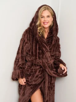 Bruin - Jim Jam the Label Chocolate Ribbed Dressing Brown Gown