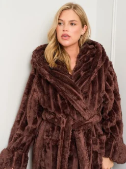 Bruin - Jim Jam the Label Chocolate Ribbed Dressing Brown Gown