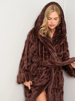 Bruin - Jim Jam the Label Chocolate Ribbed Dressing Brown Gown