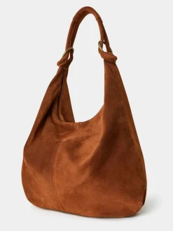 Bruin - Joe Browns - Geknoopte winter-hobo tas van Italiaanse suède