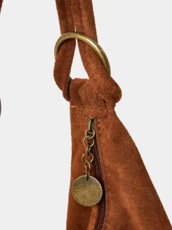 Bruin - Joe Browns - Geknoopte winter-hobo tas van Italiaanse suède