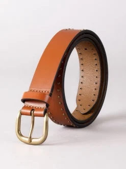 Bruin - Lakeland Leather - Leren sandaalriem met studs