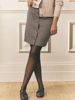 Bruin - Laura Ashley Dogtooth Check Mini Skirt with Wool