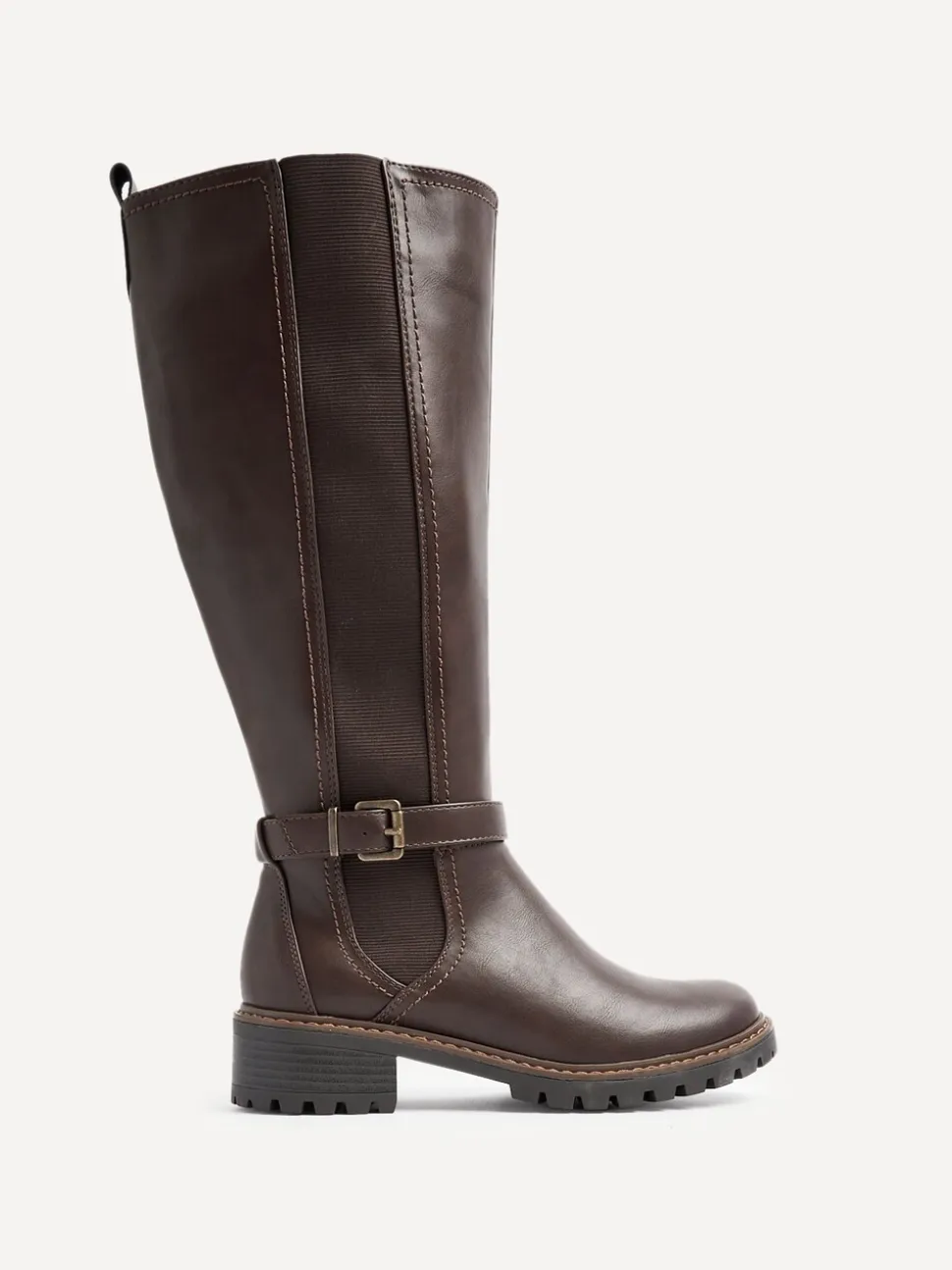 Bruin - Linzi Gilded High Leg Boots With Stretch Side Panel and Buckle Detail