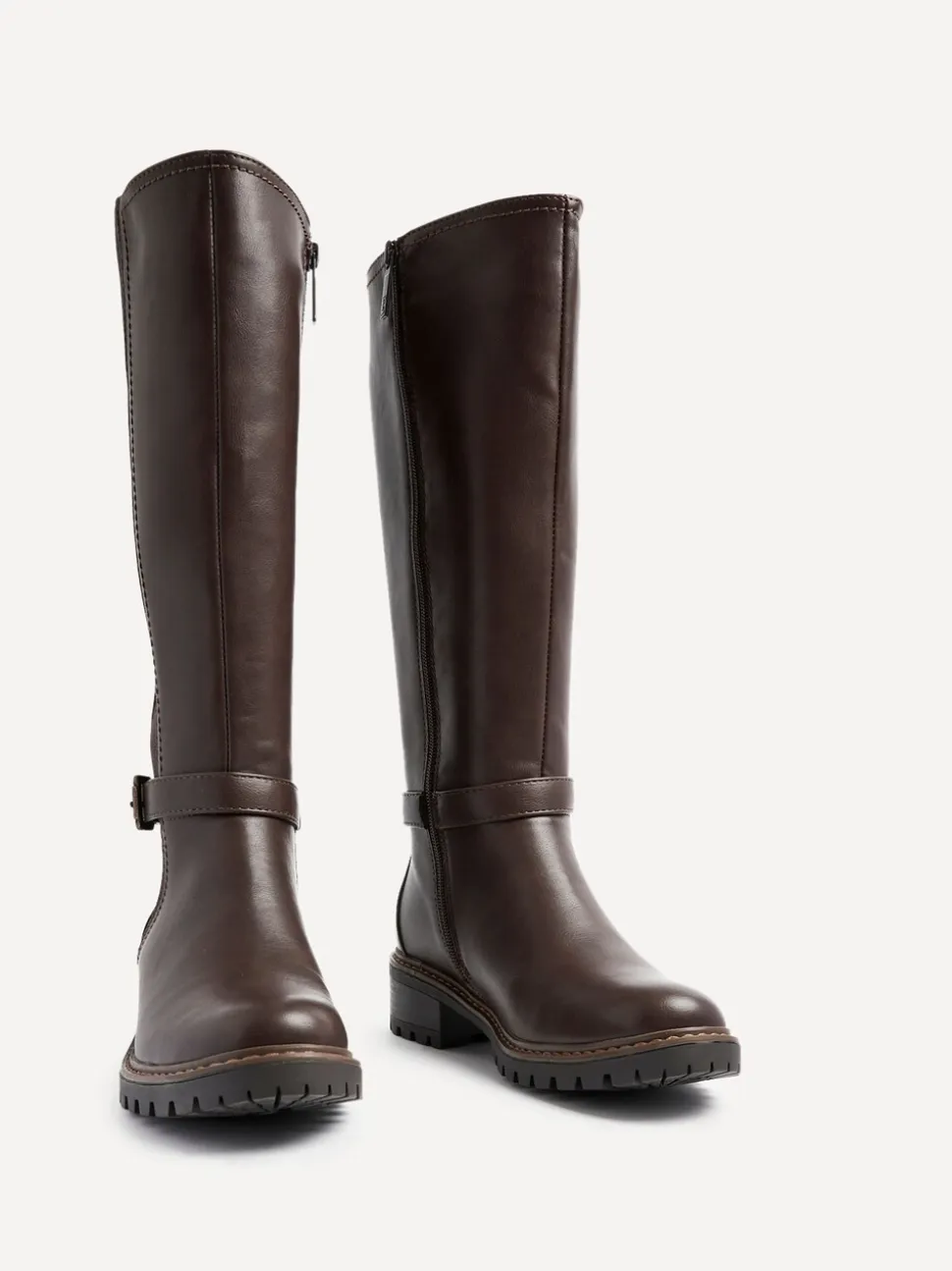 Bruin - Linzi Gilded High Leg Boots With Stretch Side Panel and Buckle Detail