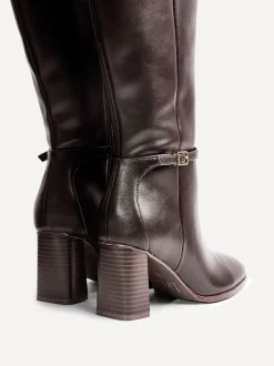 Bruin - Linzi Midtown Block Heel High Leg Boots With Buckle Detail