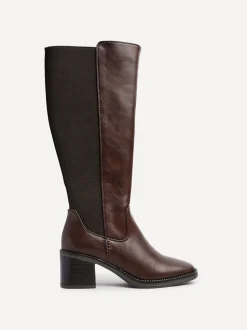 Bruin - Linzi Reason Block Heel High Leg Boots With Back Stretch Panel