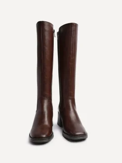 Bruin - Linzi Reason Block Heel High Leg Boots With Back Stretch Panel