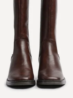 Bruin - Linzi Reason Block Heel High Leg Boots With Back Stretch Panel