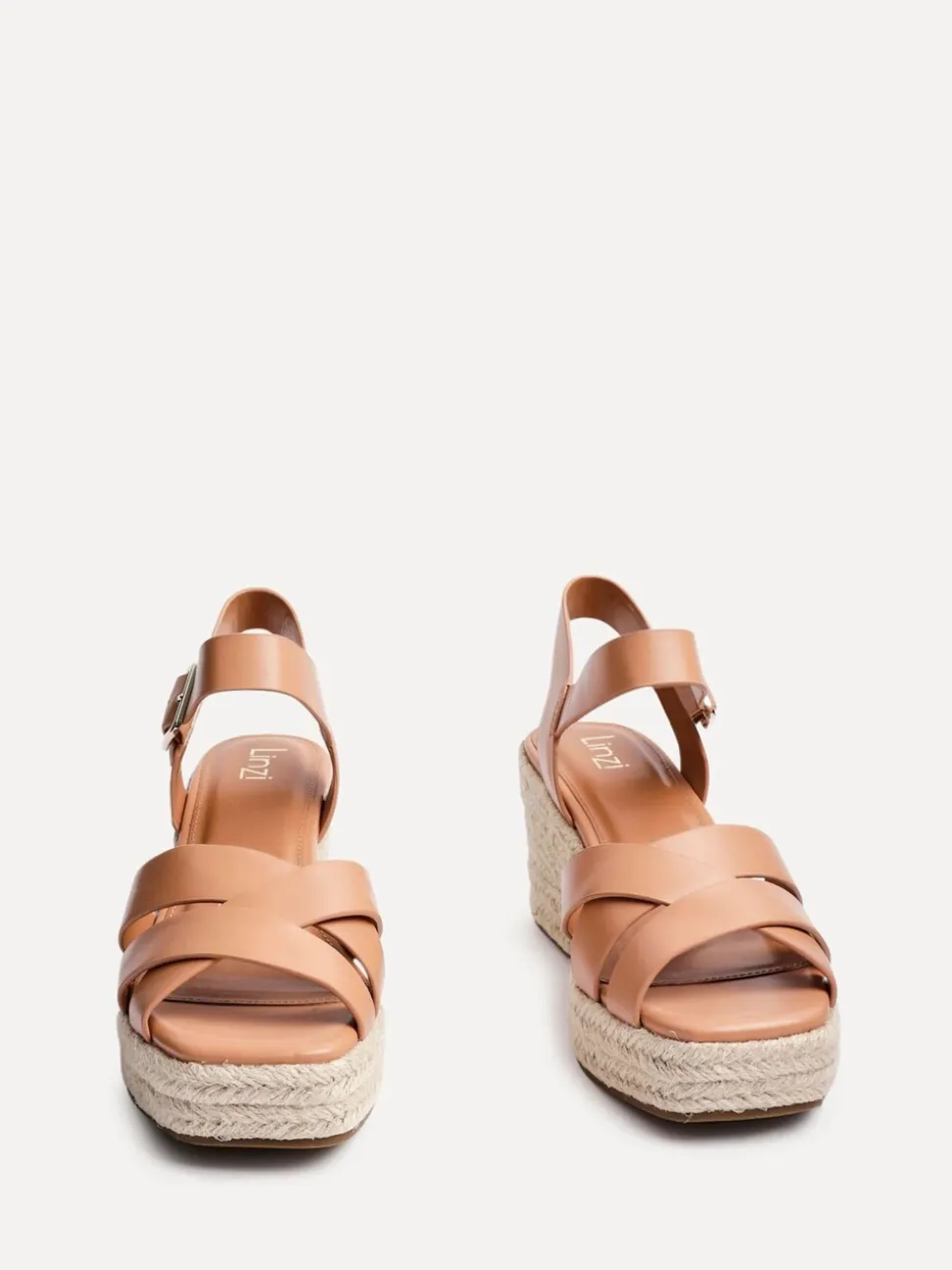 Bruin - Linzi Sheena sleehaksandalen met gekruiste voorkant