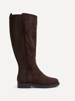 Bruin - Linzi Wide Fit Steel High Leg Boots With Stretch Panel