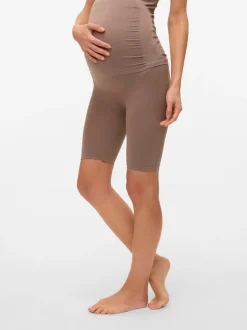 Bruin - Mamalicious Maternity Seamless Leggings