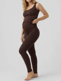 Bruin - Mamalicious Maternity Seamless Leggings
