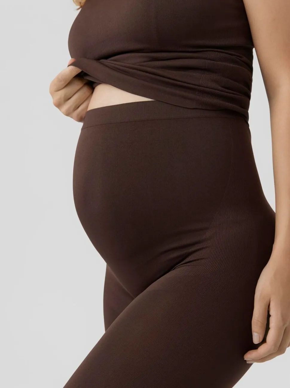 Bruin - Mamalicious Maternity Seamless Leggings