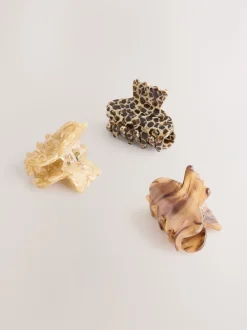 Bruin - Mini Haarklauw Clips 3 Pakket