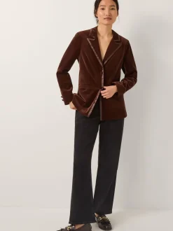 Bruin - Monsoon Mila Single Breasted Velvet Blazer