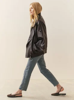 Bruin - Nothing Ordinary Faux Leather Funnel Collared Biker Jacket