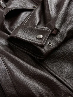 Bruin - Nothing Ordinary Faux Leather Funnel Collared Biker Jacket
