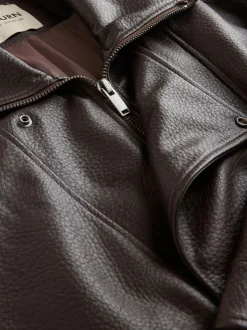 Bruin - Nothing Ordinary Faux Leather Funnel Collared Biker Jacket