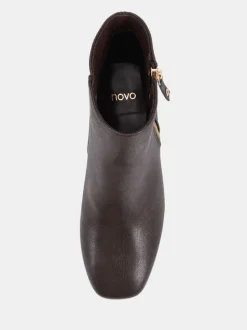 Bruin - Novo Kate Zip Side Square Toe Block Heel Ankle Boots