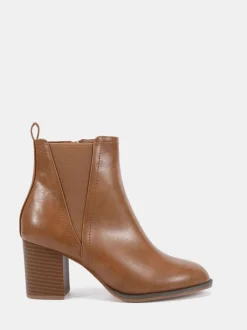 Bruin - Novo Wide Fit Jessie Block Heel V Chelsea Ankle Boots