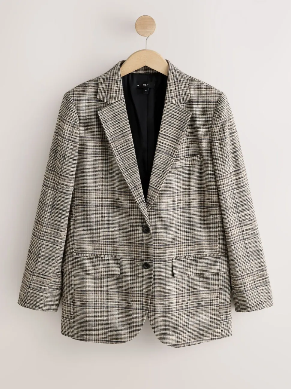Bruin - N.Premium Check Linen Rich Single Breasted Blazer
