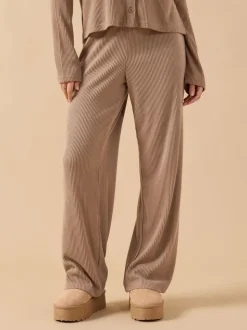 Bruin - PixieGirl Petite Ribbed Wide Leg Joggers