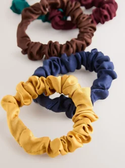 Bruin - Set van 5 scrunchies