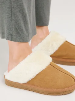 Bruin - Simply Be Faux Fur Lined Suede Mule Slippers