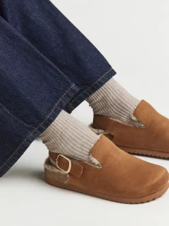 Bruin - Simply Be Fluffy Mules With Back Strap