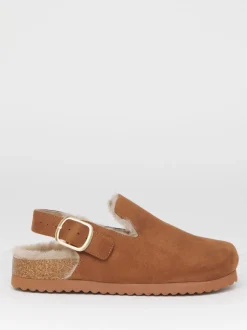 Bruin - Simply Be Fluffy Mules With Back Strap