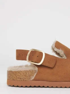 Bruin - Simply Be Fluffy Mules With Back Strap