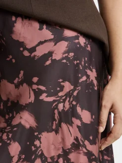 Bruin - Simply Be satijnen maxi-rok