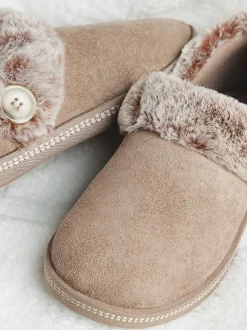 Bruin - Skechers comfortabele Campfire Fresh Toast damespantoffels