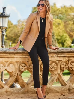 Bruin - Sosandar blazer van imitatieleer