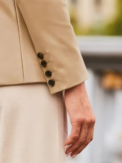 Bruin - Sosandar blazer van imitatieleer