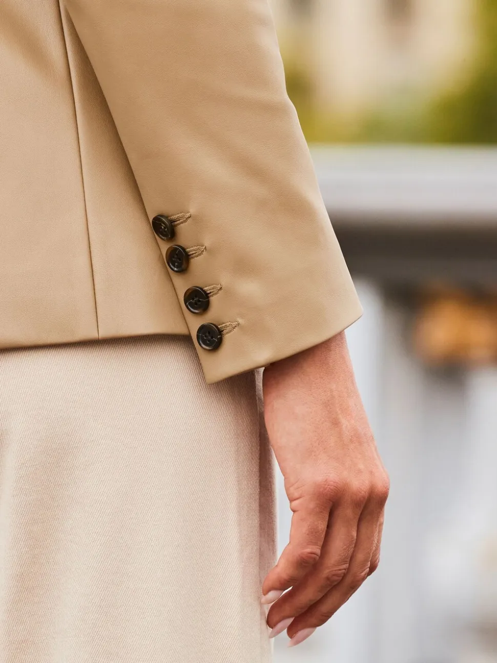 Bruin - Sosandar blazer van imitatieleer