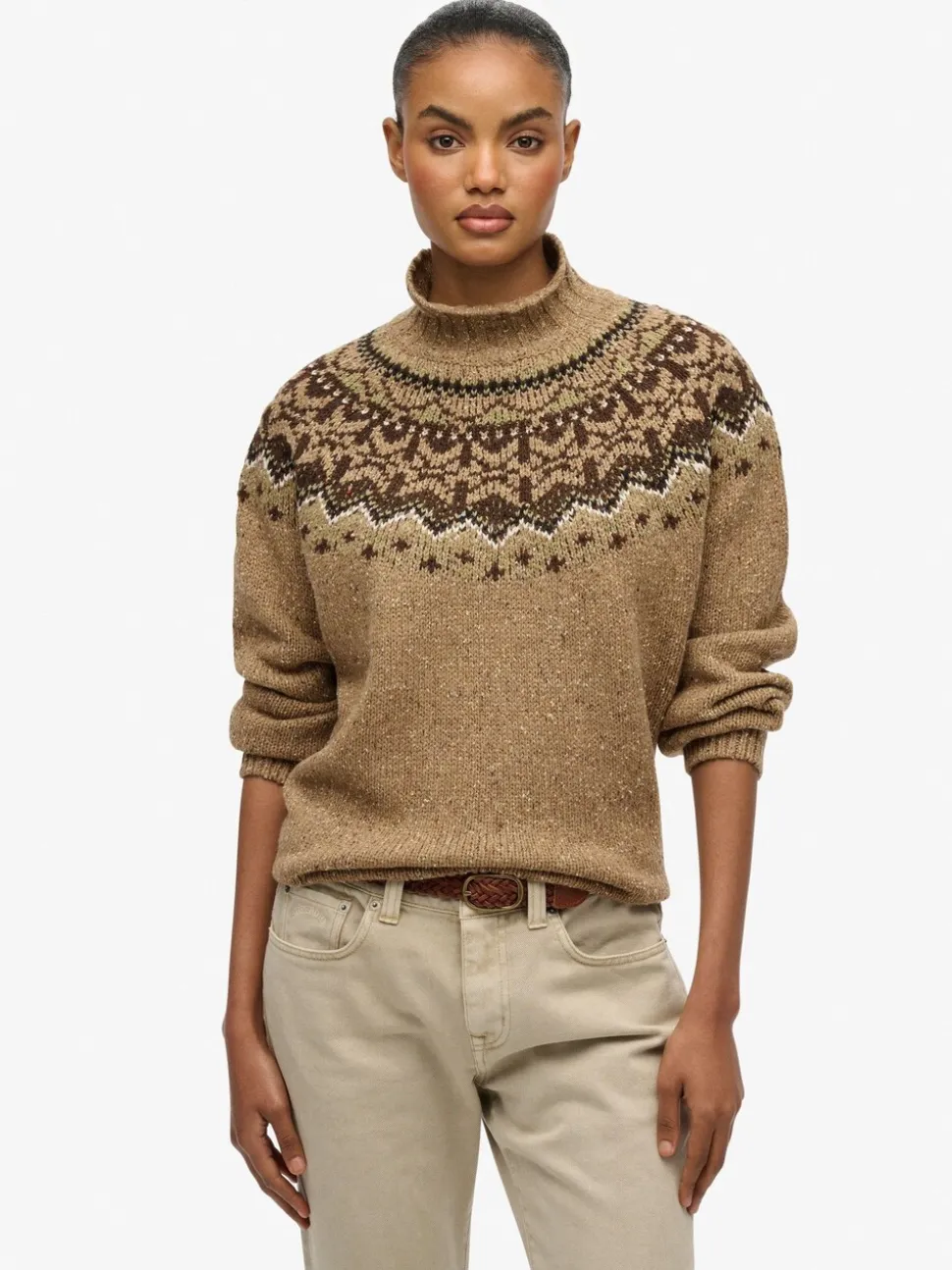 Bruin - Superdry Fairisle Pattern High Neck Jumper