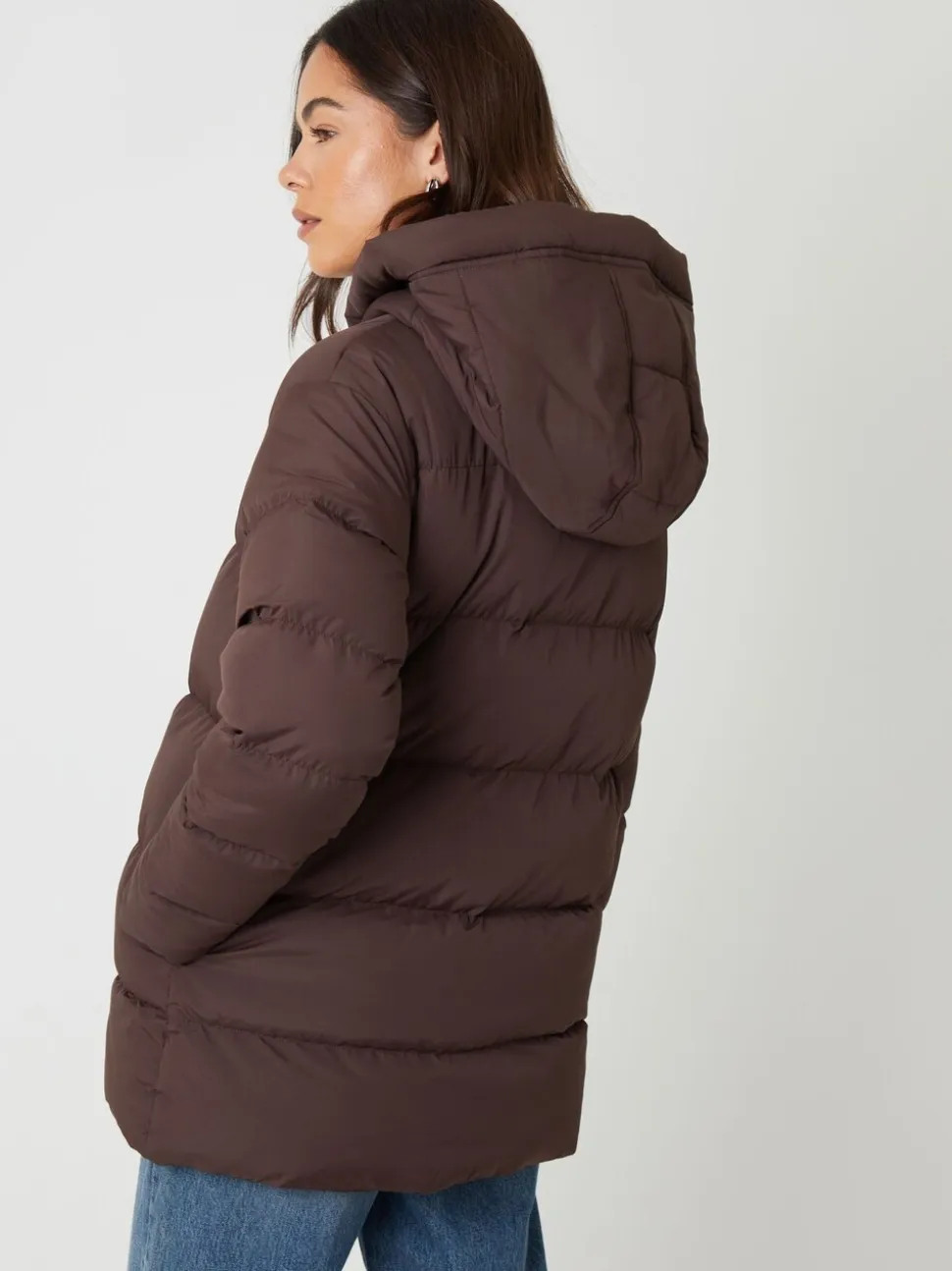 Bruin - Threadbare - Gewatteerd jack met capuchon