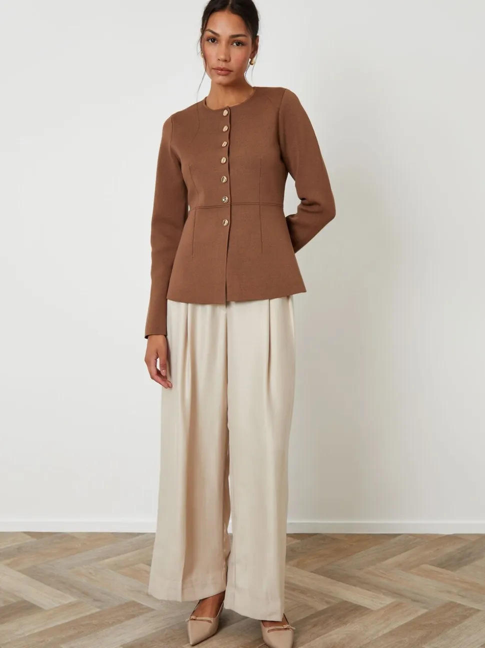 Bruin - Threadbare Cinched Knitted Button Up Cardigan