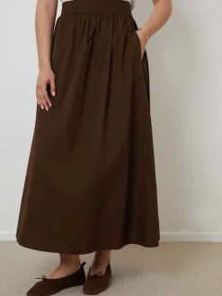 Bruin - Threadbare Midi rok met zakken