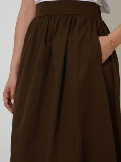 Bruin - Threadbare Midi rok met zakken