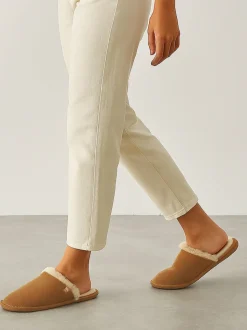 Bruin - Totes Isotoner Ladies Real Suede Mules With Water Repellency