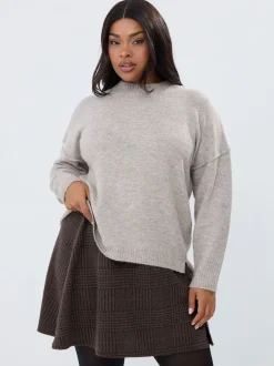 Bruin - Yours Curve Check Mini Skirt