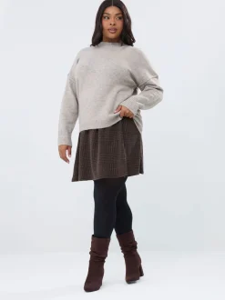 Bruin - Yours Curve Check Mini Skirt