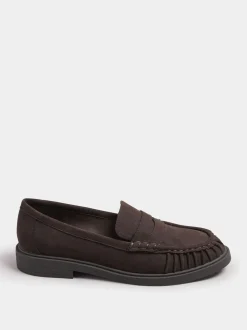 Bruin - Yours Curve Extra-Wide Fit Ruched Loafers
