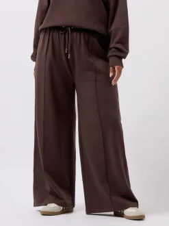 Bruin - Yours Curve joggingbroek met wijde pijpen